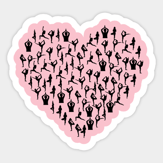 Yoga Lover Yoga Poses Heart Design Sticker by Sanu Designs